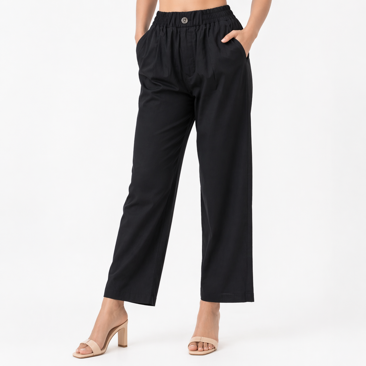 Black Relaxed Fit Formal Pant