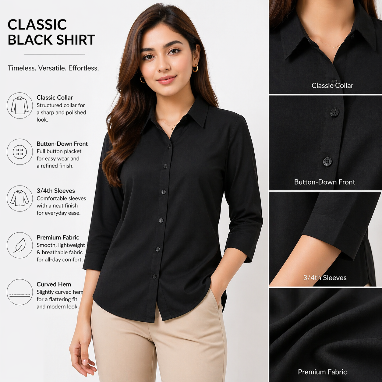 Classic Formal Shirt for Women (All Colours Available)