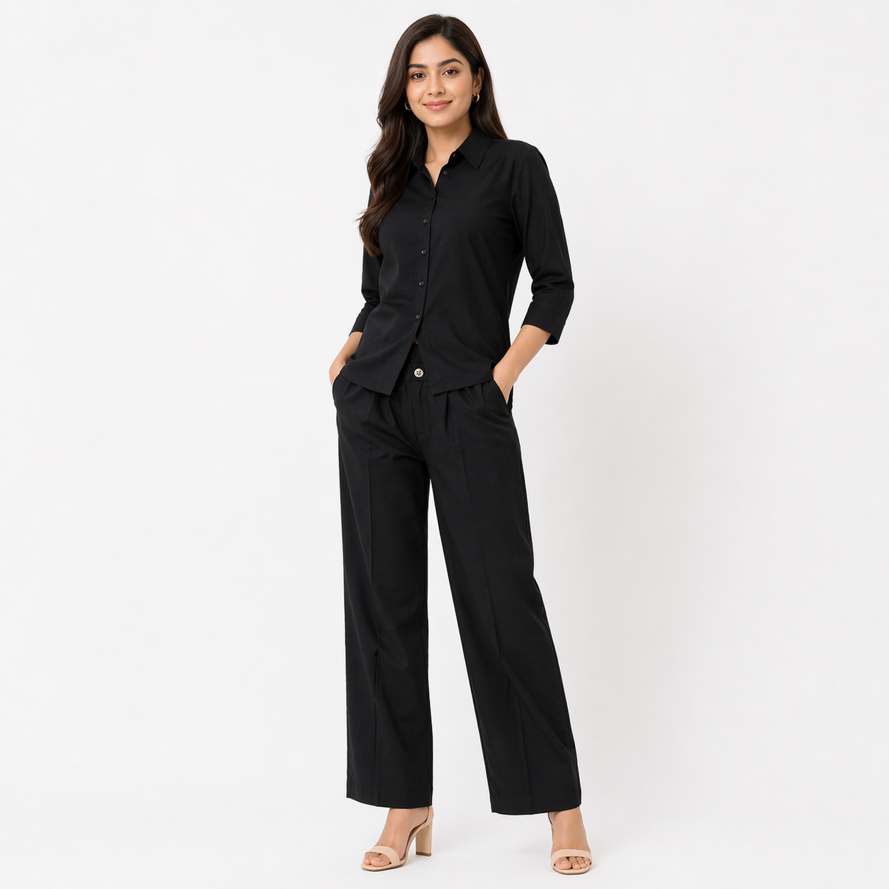 Black Relaxed Fit Formal Pant
