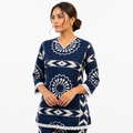 Elegant Printed Co-ord Set (Available in Navy Blue & Black)